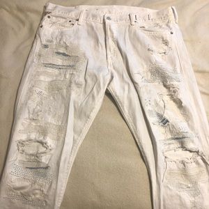 Ralph Lauren white ripped jeans sz 38 32